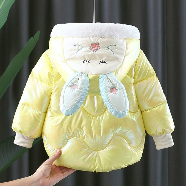 Μοντέρνο παιδικό μπουφάν για κορίτσια με τρισδιάστατα στοιχεία στην κουκούλα