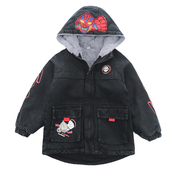 Poistele sobiv kapuutsiga ja värvilise mustriga vabaaja laste jope