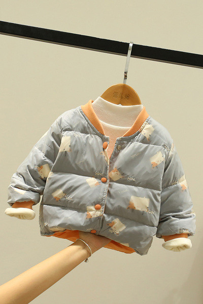 Παιδικό μπουφάν για αγόρια και κορίτσια με στρογγυλό γιακά