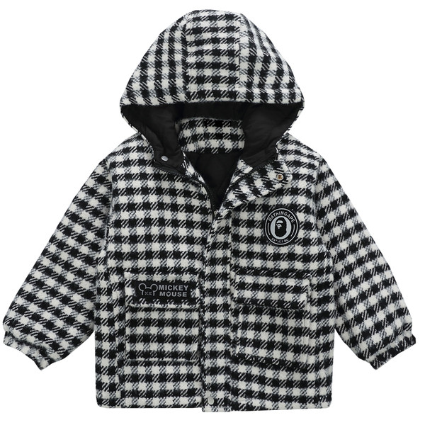 Laste igapäevane ruuduline jakk taskute ja kapuutsiga