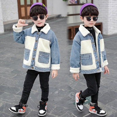 Moodne nööpide ja sooja voodriga laste jope