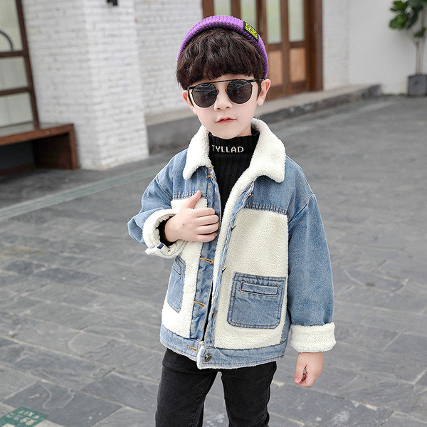 Moodne nööpide ja sooja voodriga laste jope