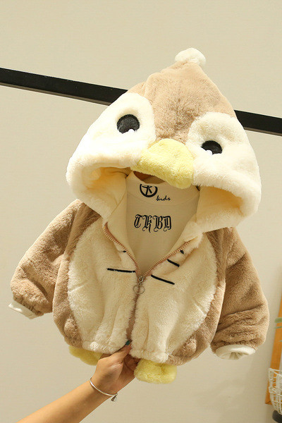 Ζεστό παιδικό μπουφάν με στοιχείο 3D και φερμουάρ - για κορίτσια και αγόρια