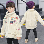 Moodne tikandi ja kõrge kraega laste jope poistele