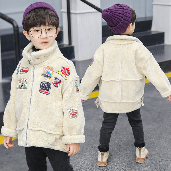 Moodne tikandi ja kõrge kraega laste jope poistele