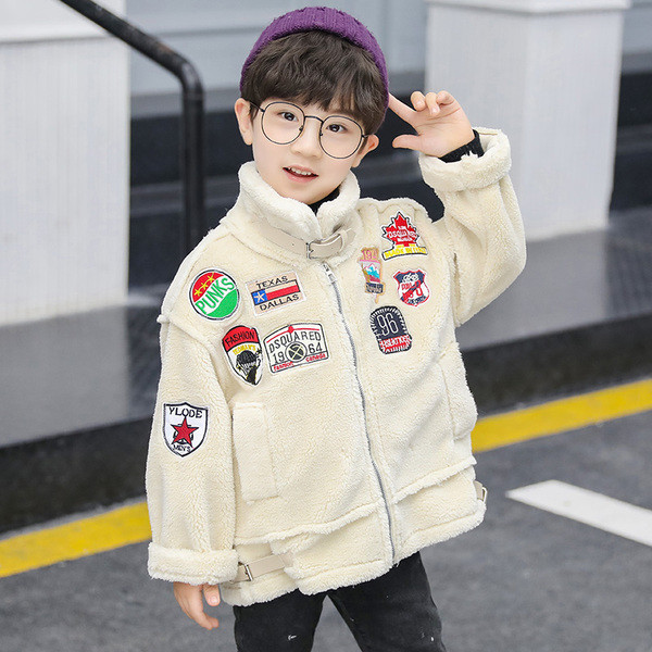 Moodne tikandi ja kõrge kraega laste jope poistele