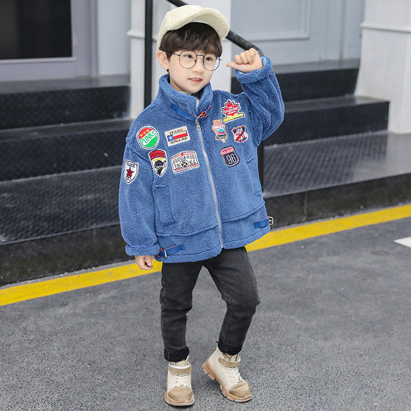 Moodne tikandi ja kõrge kraega laste jope poistele