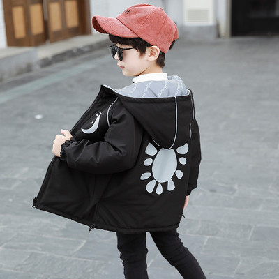 Παιδικό μπουφάν με κουκούλα για αγόρια αντιανεμικό μοντέλο