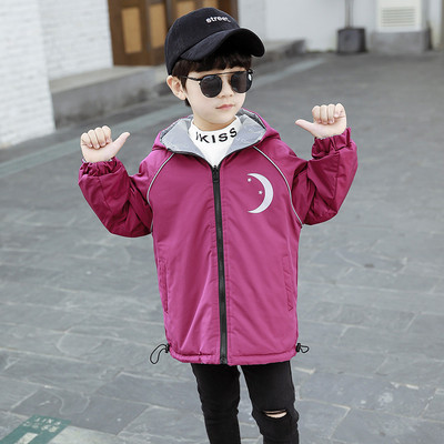Παιδικό μπουφάν με κουκούλα για αγόρια αντιανεμικό μοντέλο