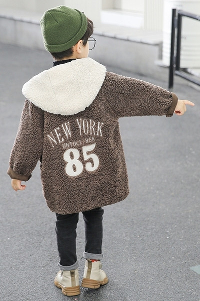 Καθημερινό παιδικό μπουφάν με κουμπιά και κουκούλα για αγόρια