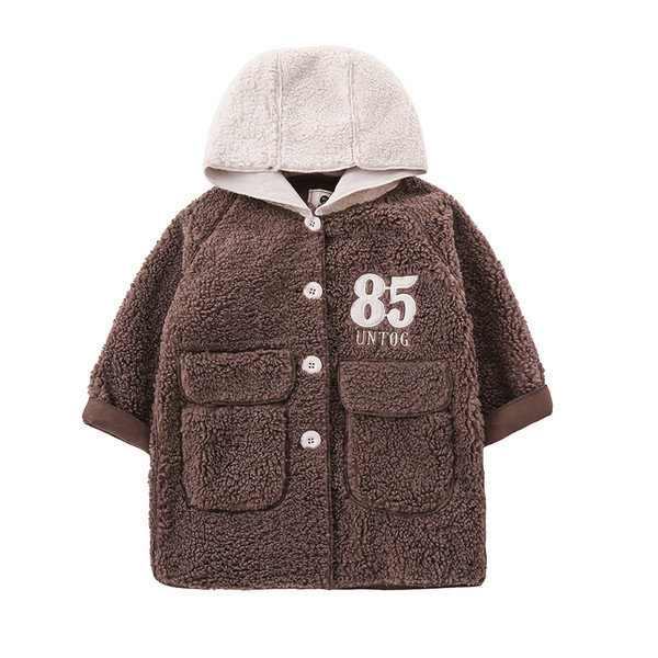 Καθημερινό παιδικό μπουφάν με κουμπιά και κουκούλα για αγόρια