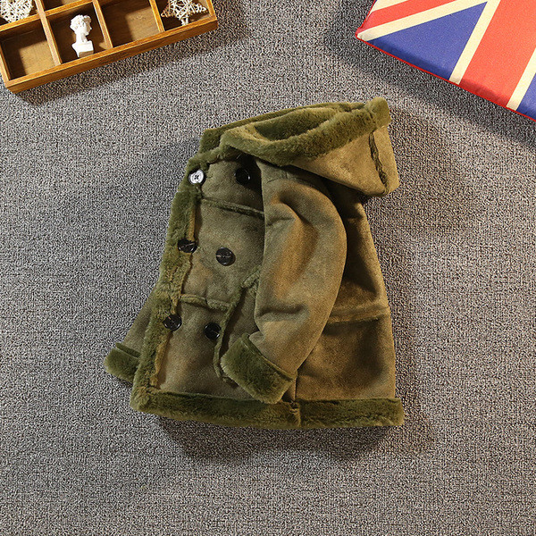 Μοντέρνο παιδικό μπουφάν με κουκούλα και ζεστή επένδυση για αγόρια