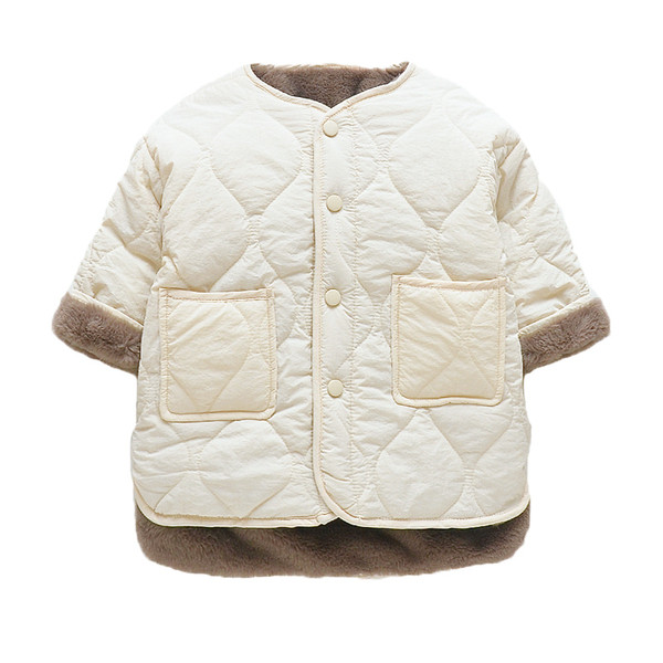 Ovaalse krae ja nööpidega vabaaja laste jope poistele