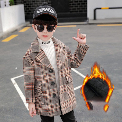 Ruuduline spits-kaelusega laste talvejope