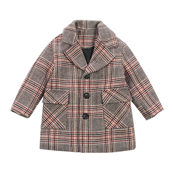 Ruuduline spits-kaelusega laste talvejope