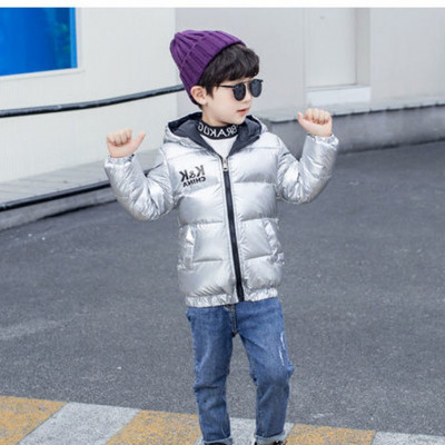 Παιδικό χειμερινό μπουφάν με φερμουάρ και κουκούλα κοντό μοντέλο