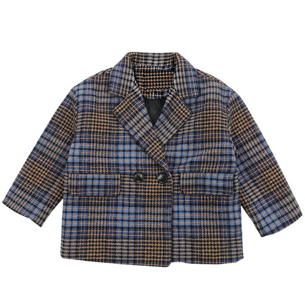 Novi model dječjeg kariranog kaputa za dječake sa špic izrezom