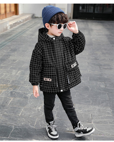 Ležerna jakna za dječake s kapuljačom i džepovima