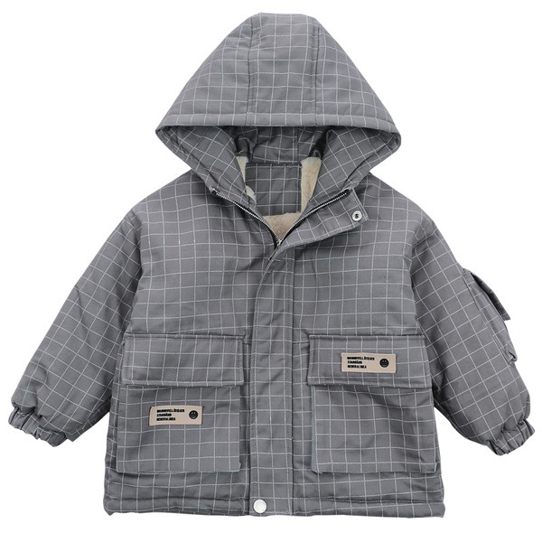 Ležerna jakna za dječake s kapuljačom i džepovima