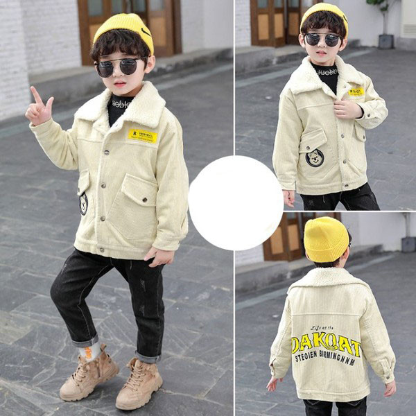 Moodne sooja voodriga laste jope poistele