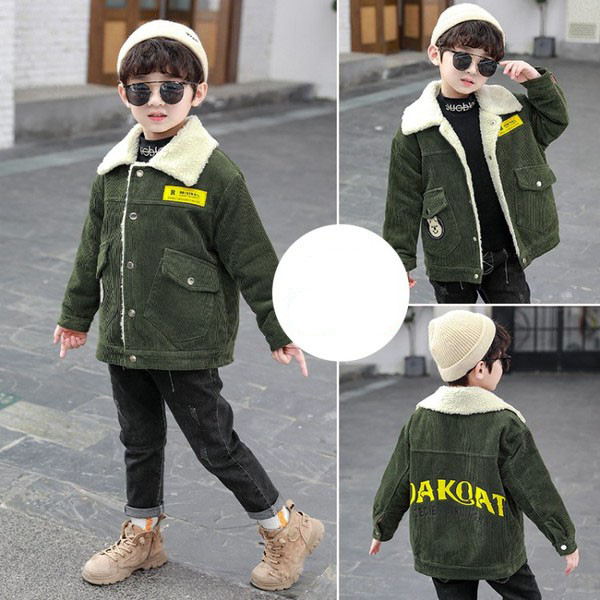 Moodne sooja voodriga laste jope poistele