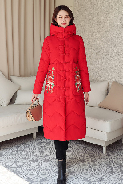 Naiste pikk kapuutsiga jakk - retro mudel ja motiiv erinevates värvides