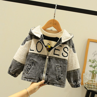 Παιδικό τζιν μπουφάν για αγόρια και κορίτσια με κουκούλα