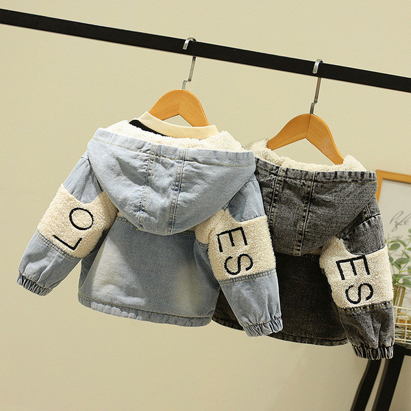 Παιδικό τζιν μπουφάν για αγόρια και κορίτσια με κουκούλα