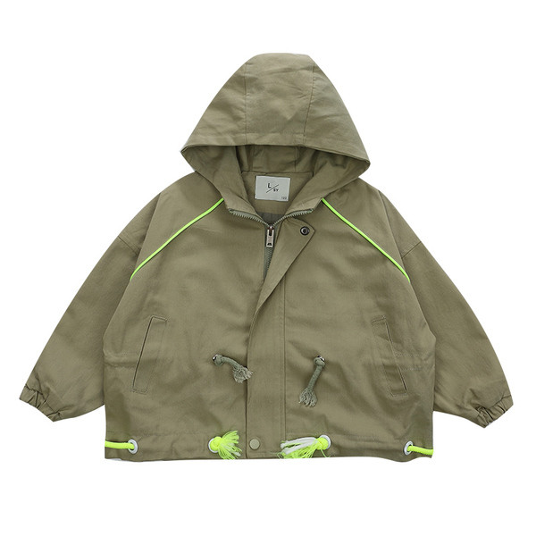 Παιδικό μοντέρνο μπουφάν με κουκούλα και κορδόνια κατάλληλο για αγόρια