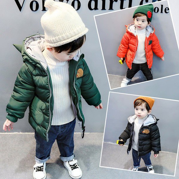 Talvine laste jope kapuutsil 3D elemendiga - poistele