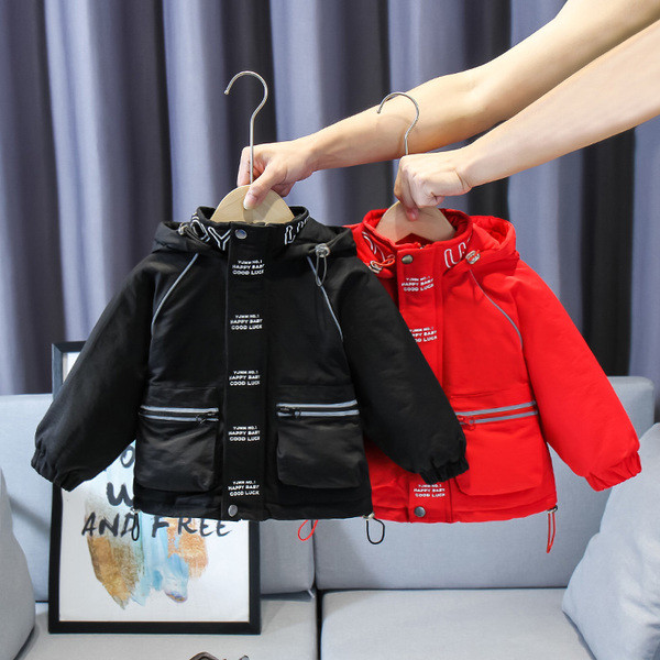 Νέο μοντέλο  παιδικό χειμερινό μπουφάν με επιγραφή για αγόρια