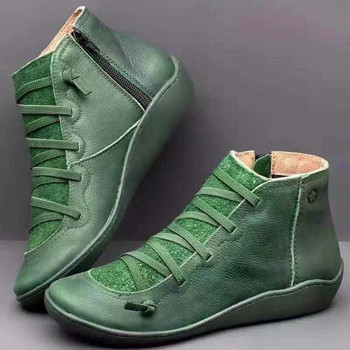 Γυναικεία παπούτσια με χαμηλά φθινόπωρο - χειμερινά, κατασκευασμένα από έκο δέρμα σε μαύρα, μπορντό, πράσινα, καφέ  χρώμα 