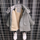 Νέο μοντέλο παιδικό μπουφάν με ζεστή φόδρα και φερμουάρ για αγόρια