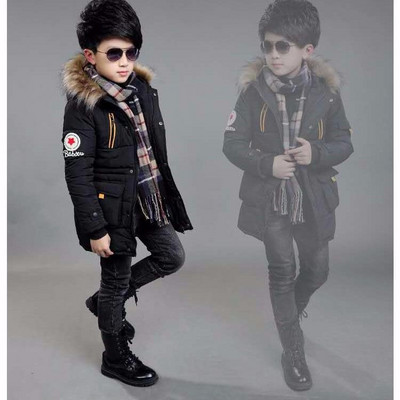 Παιδικό μπουφάν με κουκούλα και γούνα για αγόρια