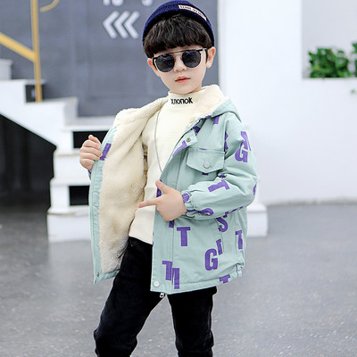 Pehme voodri ja kapuutsiga laste vabaaja jope poistele