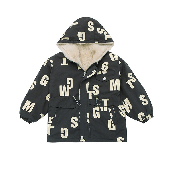 Pehme voodri ja kapuutsiga laste vabaaja jope poistele