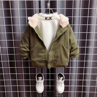 Παιδικό μπουφάν με ζεστή επένδυση και κουκούλα για αγόρια