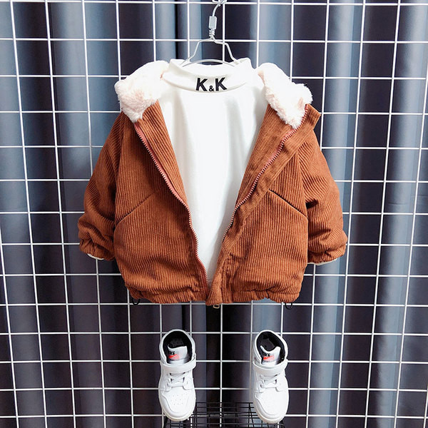 Παιδικό μπουφάν με ζεστή επένδυση και κουκούλα για αγόρια