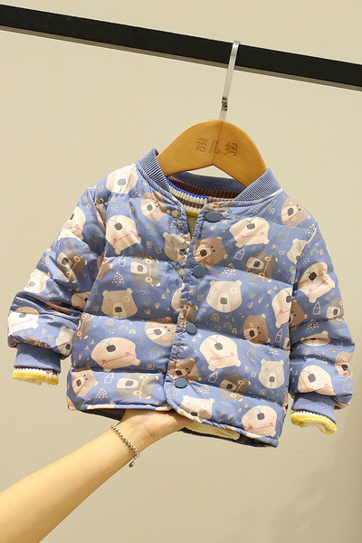 Παιδικό μπουφάν για αγόρια και κορίτσια με τύπωμα αρκουδάκια και κουμπιά