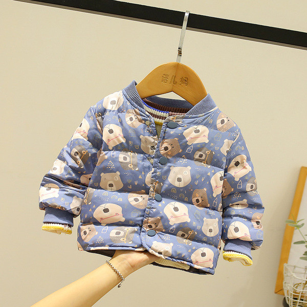 Παιδικό μπουφάν για αγόρια και κορίτσια με τύπωμα αρκουδάκια και κουμπιά