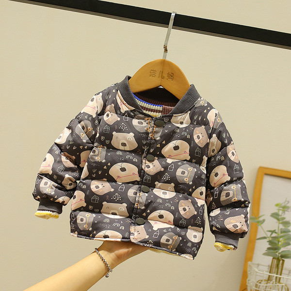 Παιδικό μπουφάν για αγόρια και κορίτσια με τύπωμα αρκουδάκια και κουμπιά