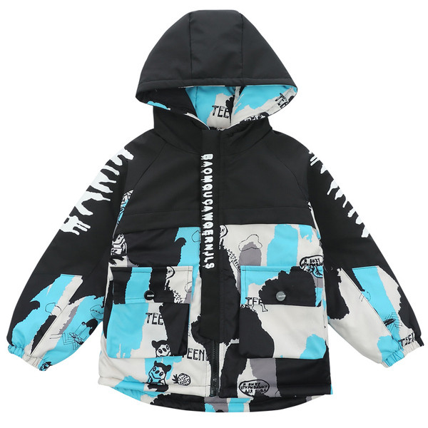 Αθλητικό παιδικό μπουφάν για αγόρια με κουκούλα και τσέπες