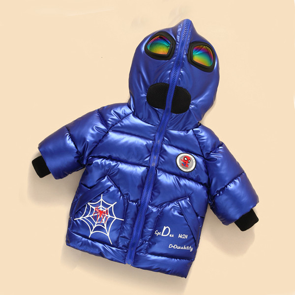 Zimska dječja jakna s patentnim zatvaračem i kapuljačom - za dječake