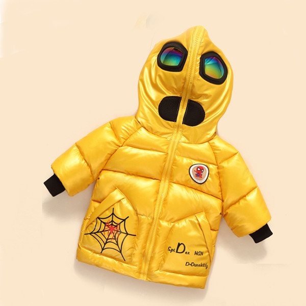 Zimska dječja jakna s patentnim zatvaračem i kapuljačom - za dječake