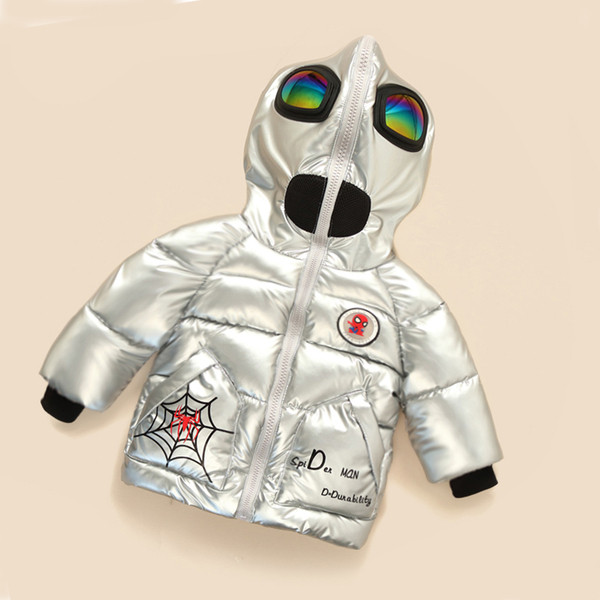 Zimska dječja jakna s patentnim zatvaračem i kapuljačom - za dječake