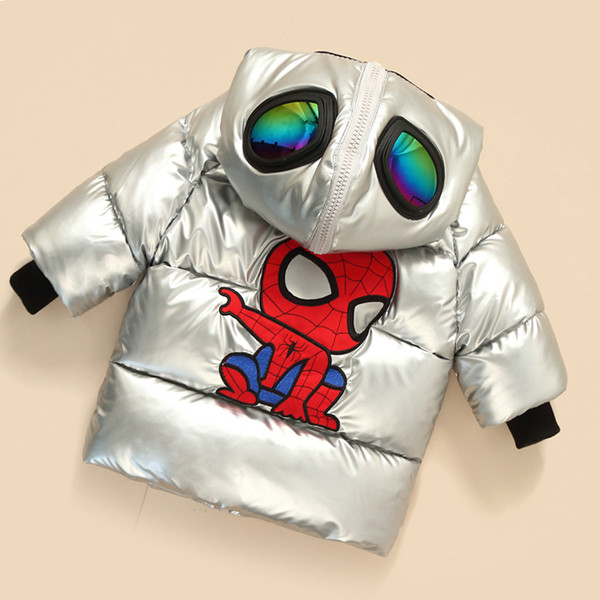 Zimska dječja jakna s patentnim zatvaračem i kapuljačom - za dječake