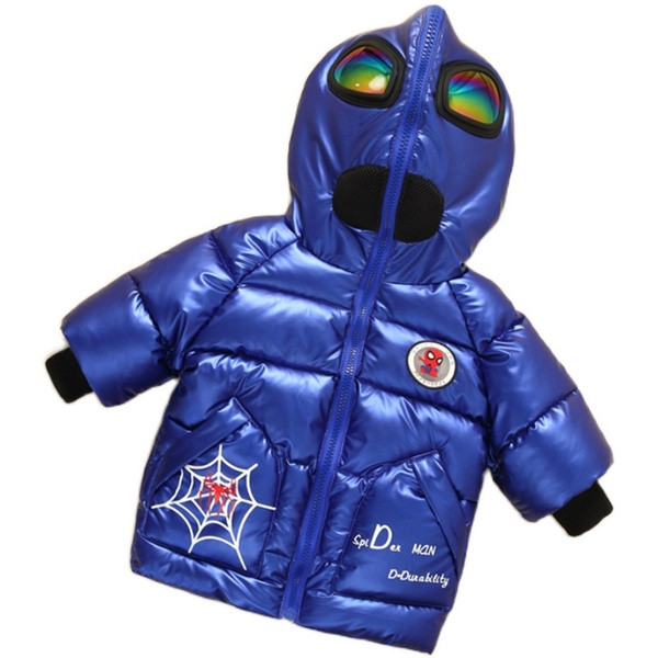 Zimska dječja jakna s patentnim zatvaračem i kapuljačom - za dječake