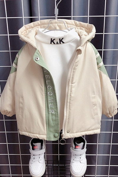 Kapuutsiga ja lukuga vabaaja laste jope poistele