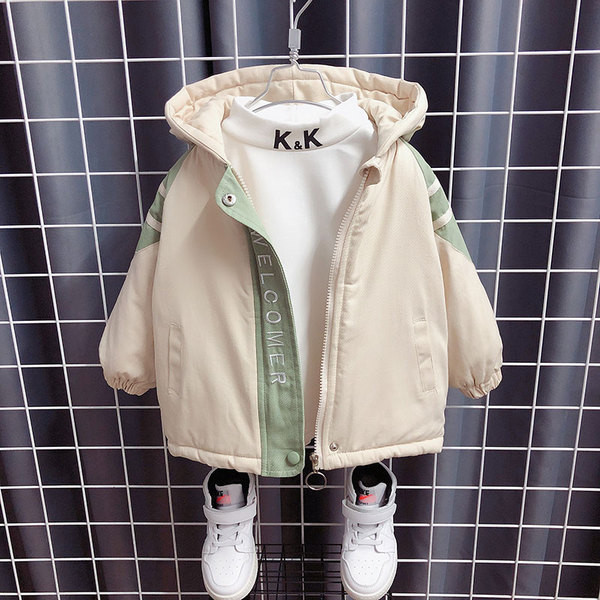 Kapuutsiga ja lukuga vabaaja laste jope poistele