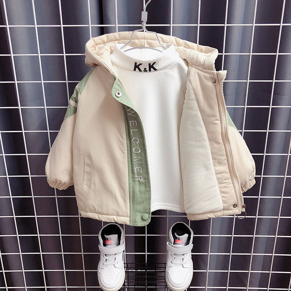 Kapuutsiga ja lukuga vabaaja laste jope poistele